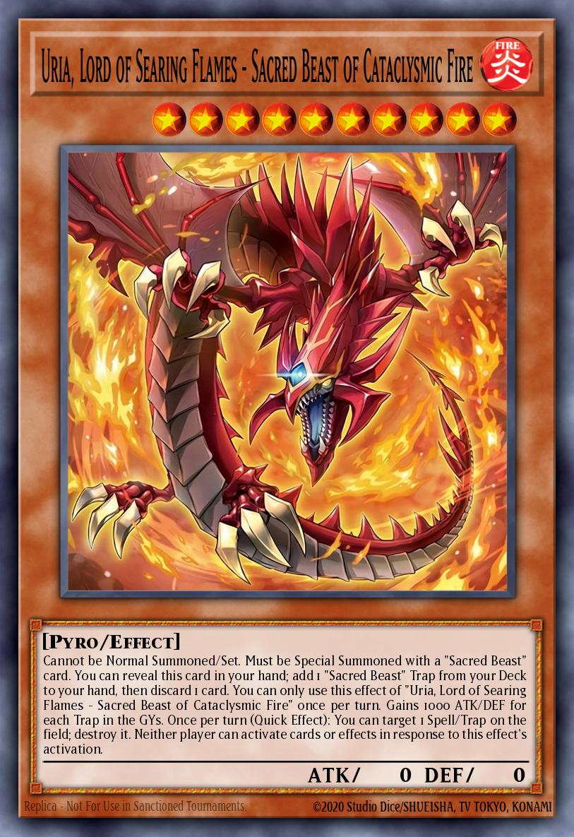 Card Image: Uria, Lord of Searing Flames - Sacred Beast of Cataclysmic Fire
