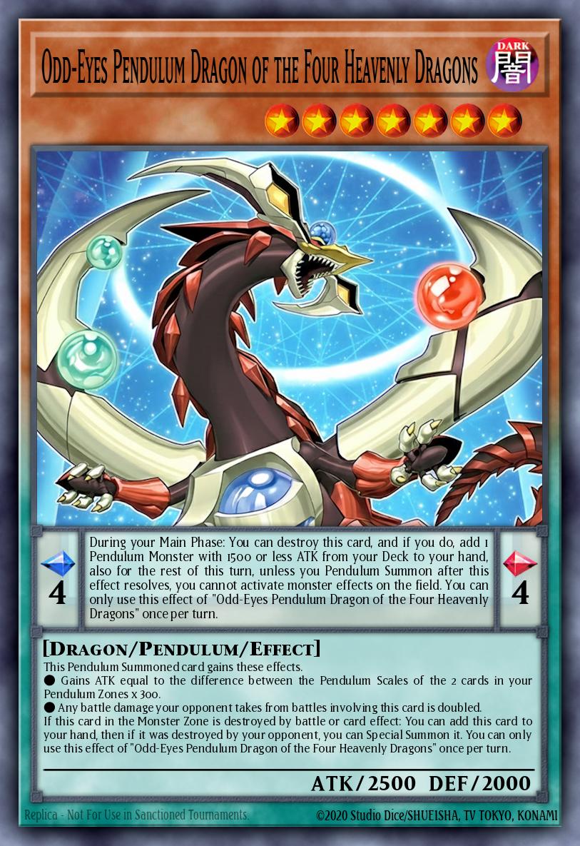 Card Image: Odd-Eyes Pendulum Dragon of the Four Heavenly Dragons