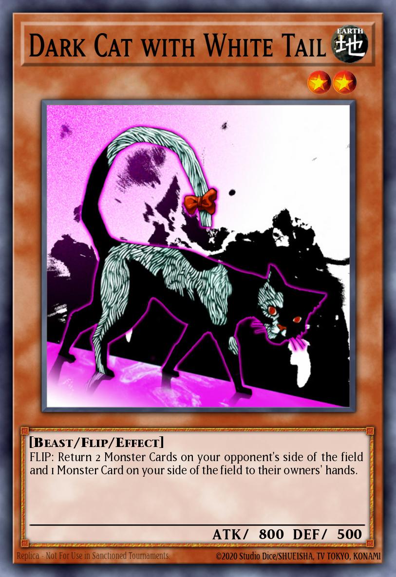 Card Image: Dark Cat with White Tail