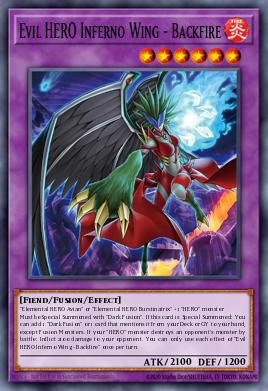 Card Image: Evil HERO Inferno Wing - Backfire