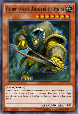 Card Image: Yellow Baboon, Archer of the Forest