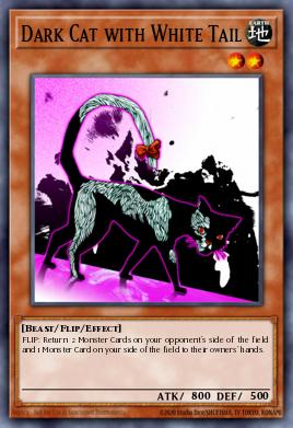 Card Image: Dark Cat with White Tail